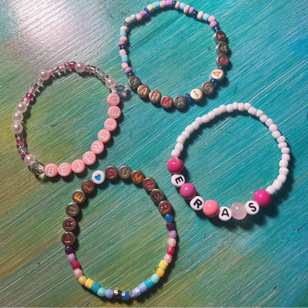Set of 4 Taylor Swift Eras Tour Bracelets (+ Cruel Summer)